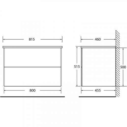 Тумба под раковину BelBagno Etna 80 ETNA-800-2C-SO-WO-P подвесная Rovere Bianco МДФ / ЛДСП