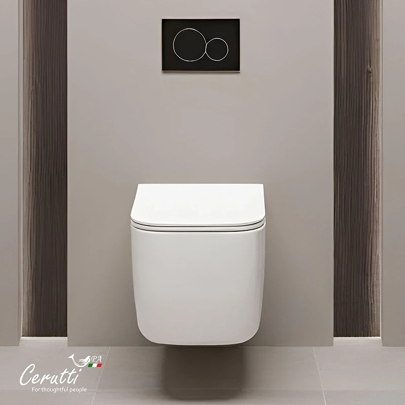 Унитаз подвесной Ceruttispa Тацито (Tacito) Aria Tornado CT12033 12033 цвет Белый с сиденьем Микролифт