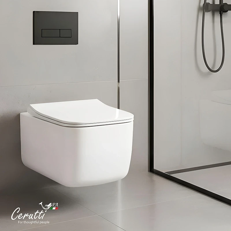 Унитаз подвесной Ceruttispa Тацито (Tacito) Aria Tornado CT12033 12033 цвет Белый с сиденьем Микролифт