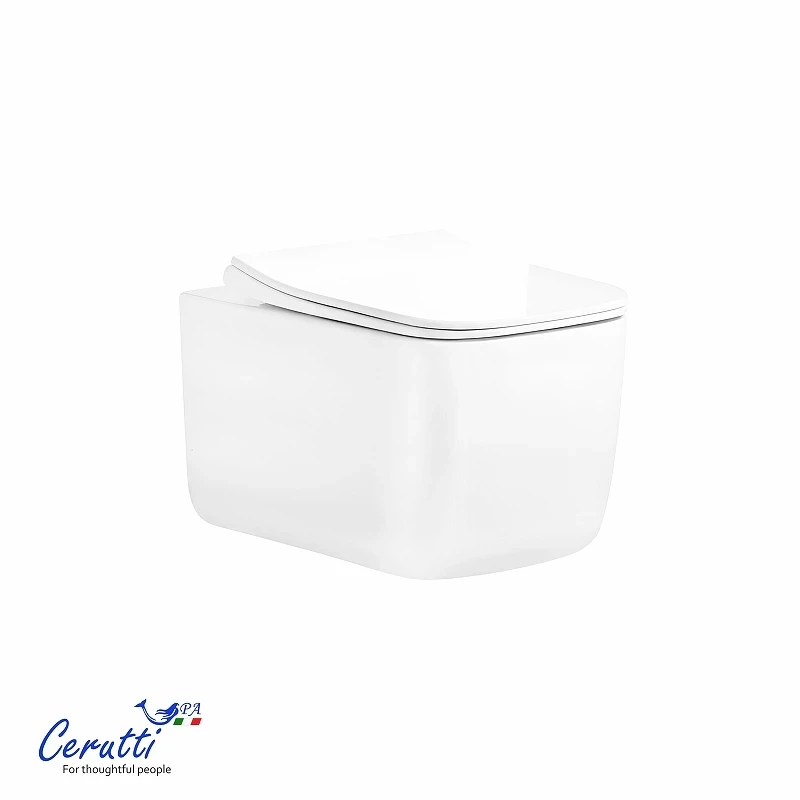 Унитаз подвесной Ceruttispa Тацито (Tacito) Aria Tornado CT12033 12033 цвет Белый с сиденьем Микролифт