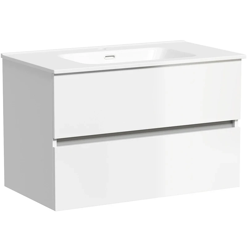 Тумба под раковину Sancos Urban 80 UR80W подвесная Белый глянец МДФ / ЛДСП