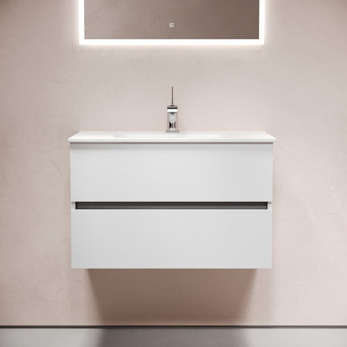 Тумба под раковину Sancos Urban 80 UR80W подвесная Белый глянец МДФ / ЛДСП