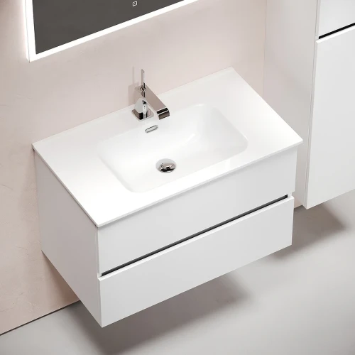 Тумба под раковину Sancos Urban 80 UR80W подвесная Белый глянец МДФ / ЛДСП