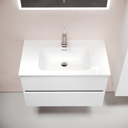 Тумба под раковину Sancos Urban 80 UR80W подвесная Белый глянец МДФ / ЛДСП