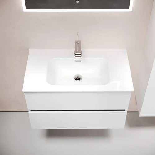 Тумба под раковину Sancos Urban 80 UR80W подвесная Белый глянец МДФ / ЛДСП