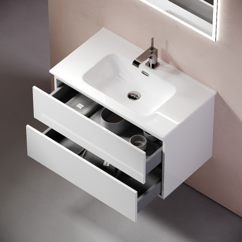 Тумба под раковину Sancos Urban 80 UR80W подвесная Белый глянец МДФ / ЛДСП