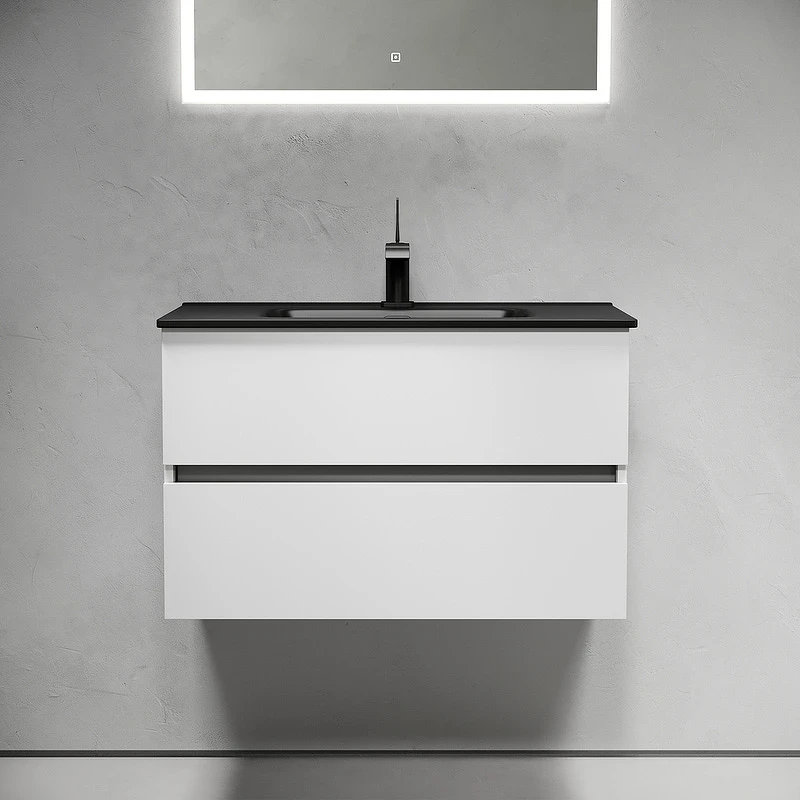 Тумба под раковину Sancos Urban 80 UR80W подвесная Белый глянец МДФ / ЛДСП