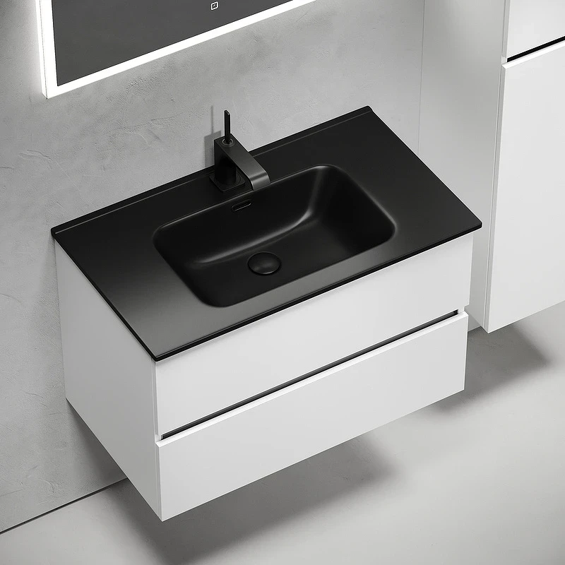 Тумба под раковину Sancos Urban 80 UR80W подвесная Белый глянец МДФ / ЛДСП