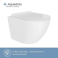 Унитаз Aqueduto Ovo Tornado Daily OVOTD2210 подвесной цвет Белый глянцевый с сиденьем Микролифт