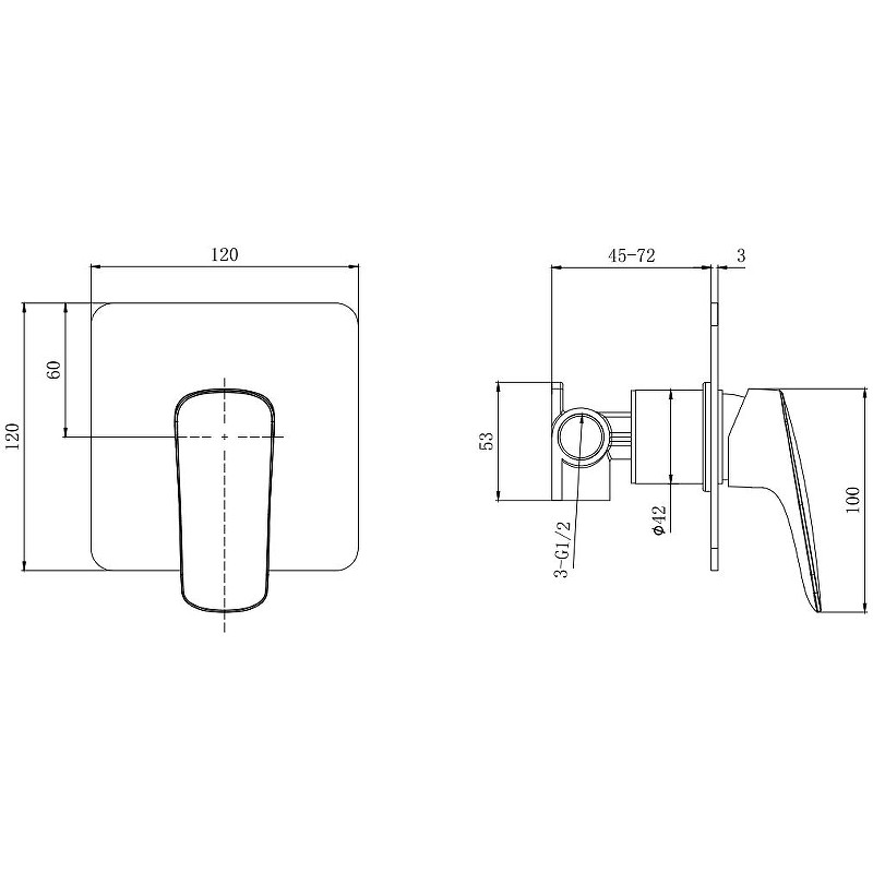 Смеситель для душа Aquatek Вега AQ1066MB Черный матовый латунь встраиваемый