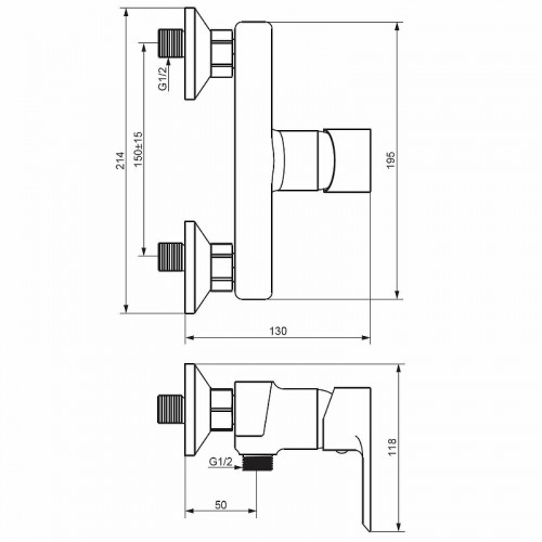 Смеситель для душа Damixa Apollo 472000001 Хром латунь на стену