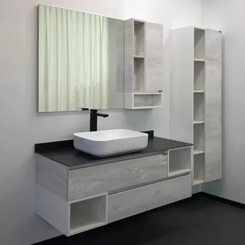 Тумба с раковиной Comforty Прага 120 00-00014834 подвесная Дуб белый