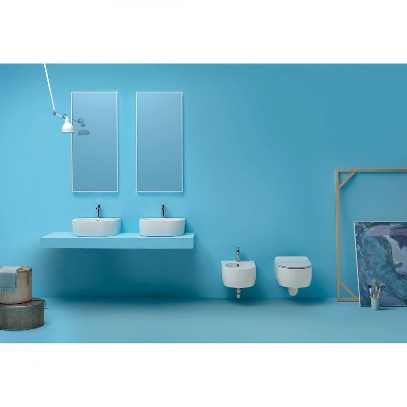 Раковина Kerasan Flo 50 314101*1 Белая фарфор подвесная, накладная