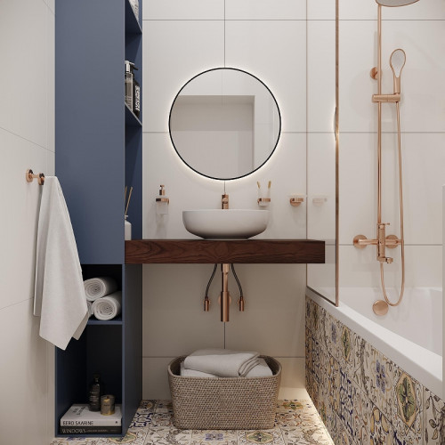 Зеркало Wellsee 7 Rays' Spectrum 100 172200180 с подсветкой цвет Черный матовый с сенсорным выключателем