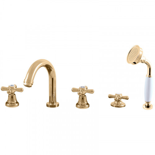 Смеситель на борт ванны Rav Slezak Morava retro MK162.5PZ Золото латунь