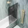 Шторка для ванны Maybah Glass MGV-583-3 750х1400 складная 3 секции Золото стекло графитовое