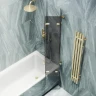Шторка для ванны Maybah Glass MGV-583-3 750х1400 складная 3 секции Золото стекло графитовое