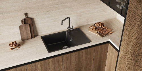 Смеситель для кухни Ulgran Classic U-023-309 Темно-серый нержавеющая сталь