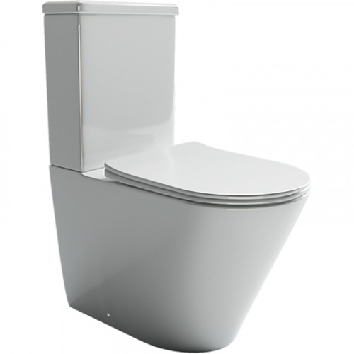 Унитаз компакт Ceramicanova Highlight Rimless CN1802-B без бачка и с сиденьем Микролифт фаянс напольный