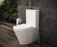 Унитаз компакт Ceramicanova Highlight Rimless CN1802-B без бачка и с сиденьем Микролифт фаянс напольный