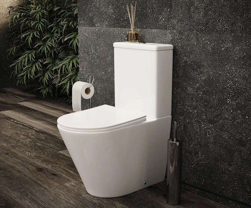 Унитаз компакт Ceramicanova Highlight Rimless CN1802-B без бачка и с сиденьем Микролифт фаянс напольный