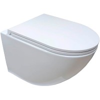 Комплект унитаза Ceruttispa B-2376-3 7183 с инсталляцией Tece Base 9400413 с сиденьем Микролифт и Белой клавишей смыва фаянс подвесной