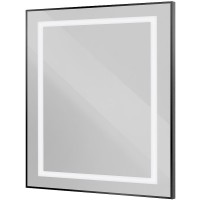 Зеркало BelBagno Kraft 80 SPC-KRAFT-800-800-SENS-NERO с подсветкой Черное с сенсорным выключателем стекло