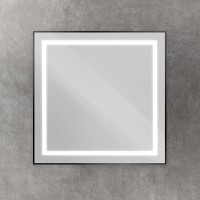 Зеркало BelBagno Kraft 80 SPC-KRAFT-800-800-SENS-NERO с подсветкой Черное с сенсорным выключателем стекло