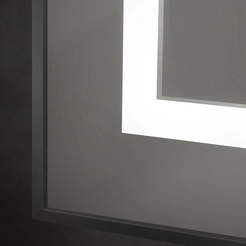 Зеркало BelBagno Kraft 80 SPC-KRAFT-800-800-SENS-NERO с подсветкой Черное с сенсорным выключателем стекло