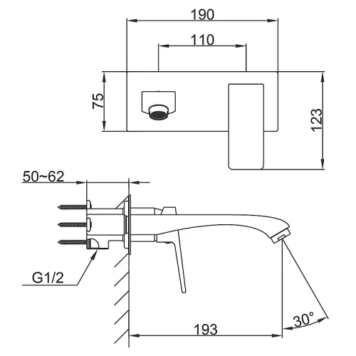 Смеситель для раковины Frap F1276-6 цвет Черный матовый