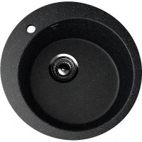 Кухонная мойка Ulgran Classic U-405-308 Черная искусственный камень (литьевой мрамор) встраиваемый