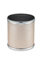 Ведро для мусора Geralis M-PLH2-S Punto цвет Бежевый, кант Хром, 6