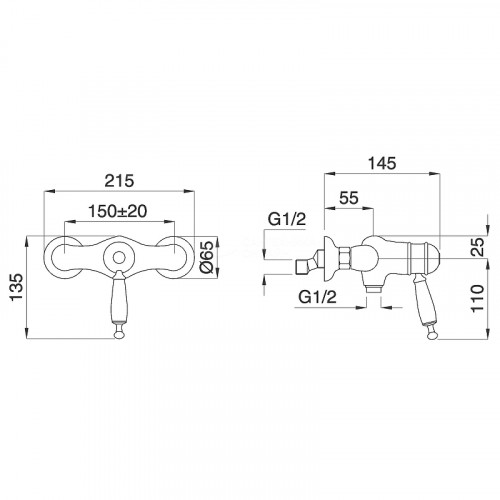 Смеситель для душа Migliore Oxford 19169 с термостатом Золото латунь на стену
