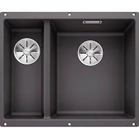 Кухонная мойка Blanco Subline 340/160-U R 523559 Темная скала искусственный камень (литьевой мрамор) встраиваемый
