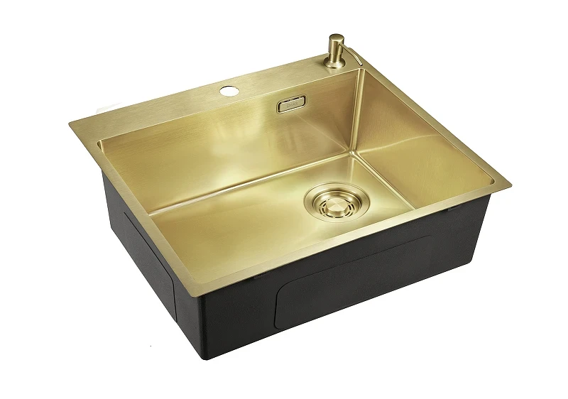 Кухонная мойка Emar PVD 56 EMB-560(TOP) PVD цвет Matt Gold