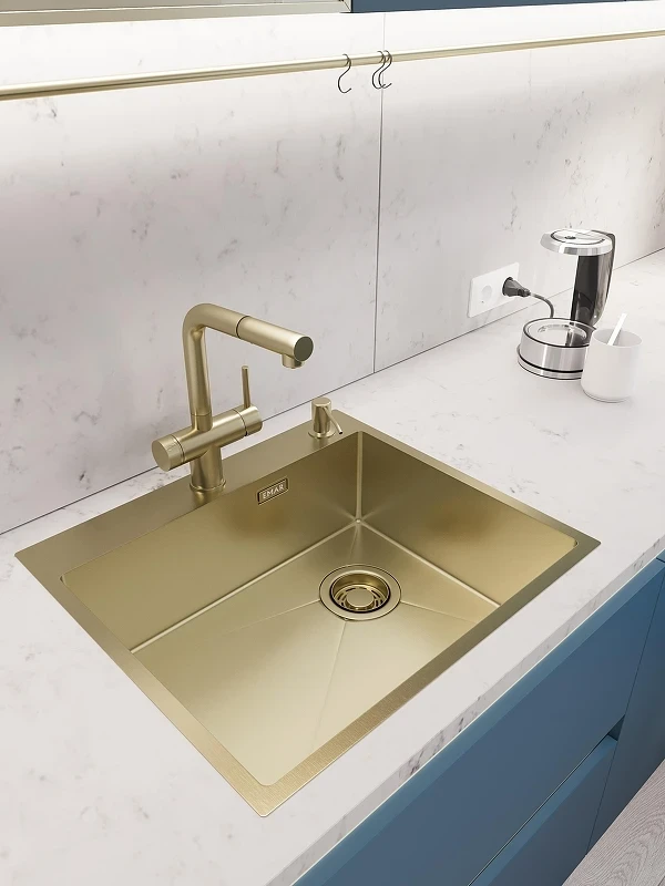 Кухонная мойка Emar PVD 56 EMB-560(TOP) PVD цвет Matt Gold