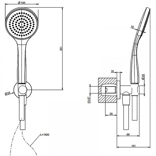 Душевой гарнитур Gessi Emporio Shower 38723#299 Черный матовый