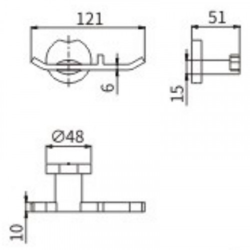 Тройной крючок CeramaLux Loft 53901B Хром