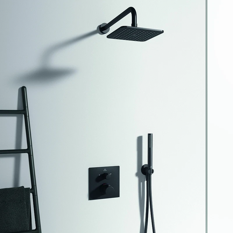 Смеситель для душа Ideal Standard Ceratherm T100 A7522XG с термостатом Silk Black латунь встраиваемый
