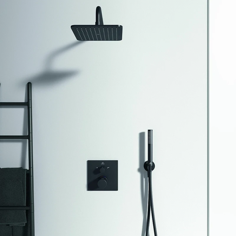 Смеситель для душа Ideal Standard Ceratherm T100 A7522XG с термостатом Silk Black латунь встраиваемый