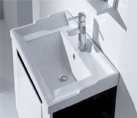 Раковина CeramaLux 70 NYJ840-70 Белая фаянс полувстраиваемая
