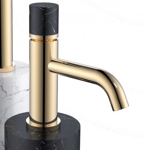 Смеситель для раковины Boheme Stick 121-G-MR-BLACK Золото Черный латунь