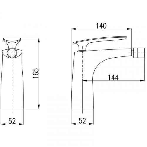Смеситель для биде Rav Slezak Tigris TG144.5CMATC Черный матовый Хром латунь
