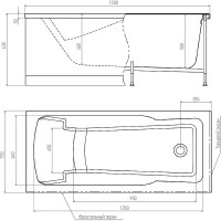 Акриловая ванна Timo Hella 150x75 HELLA1575 без гидромассажа
