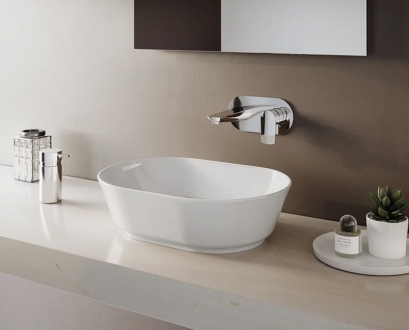 Раковина-чаша Vitra Geo 55 7427B003-0012 Белая фарфор накладная