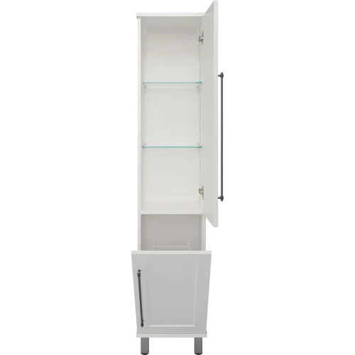 Шкаф пенал Misty Марта 35 R П-Мрт05035-011П с бельевой корзиной Белый