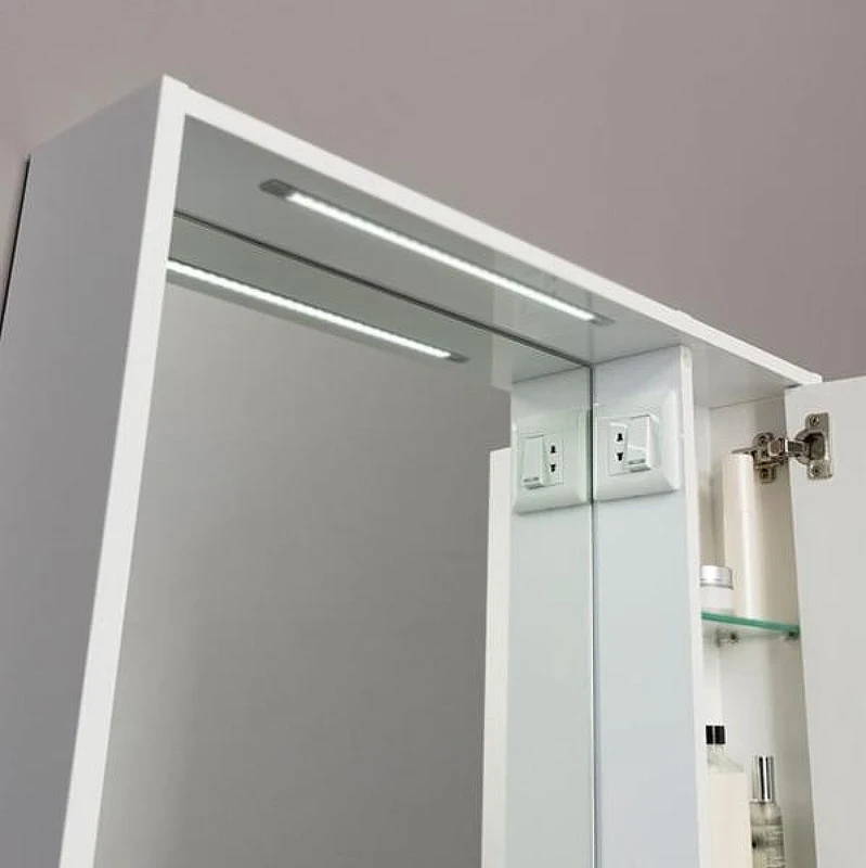Зеркало со шкафом Aquanet Коста 76 R 188405 с подсветкой Белое