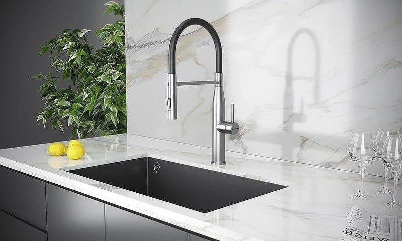 Смеситель для кухни KUCHENSTERN KERN-E 406SS40 цвет Нержавеющая сталь
