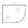 Душевой уголок Cezares Molveno 130x100 MOLVENO-RH-2-130/100-C-GM-IV профиль Оружейная сталь стекло прозрачное