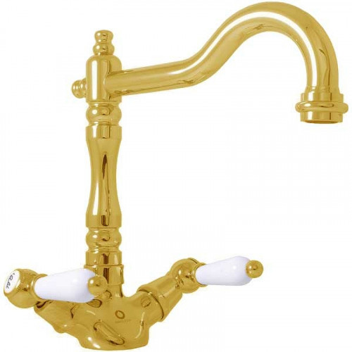 Смеситель для раковины Rav Slezak Morava retro MK521.5/8Z Золото латунь